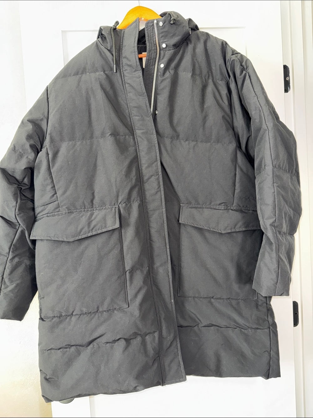 Everlane The ReNew Long Puffer Coat Black Hooded Oversized Women's XXL